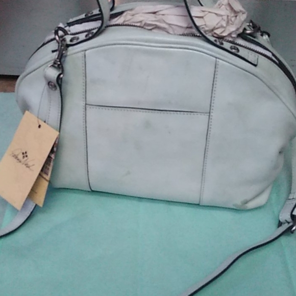 Patricia Nash White Wax Tool Fiora Satchel Purse, Mint - Picture 7 of 11